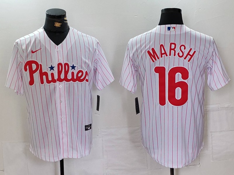 Men's Philadelphia Phillies Brandon Marsh #16 White Jersey